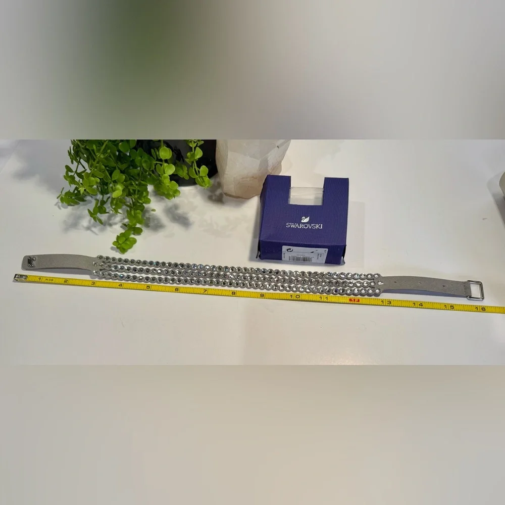 Swarovski Grey Power Slake Collection 3 Strand Crystal Bracelet NIB - Picture 9 of 13